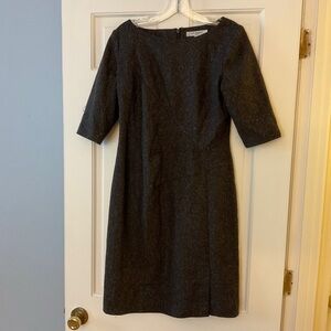 L.K. Bennett Gray Tweed Sheath Dress US Size 8 Career Office Wedding Business